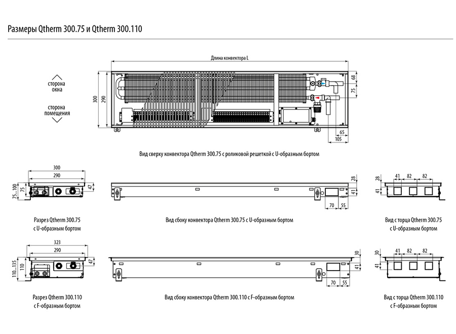 Размеры Qtherm 300.775 и Qtherm 300.110